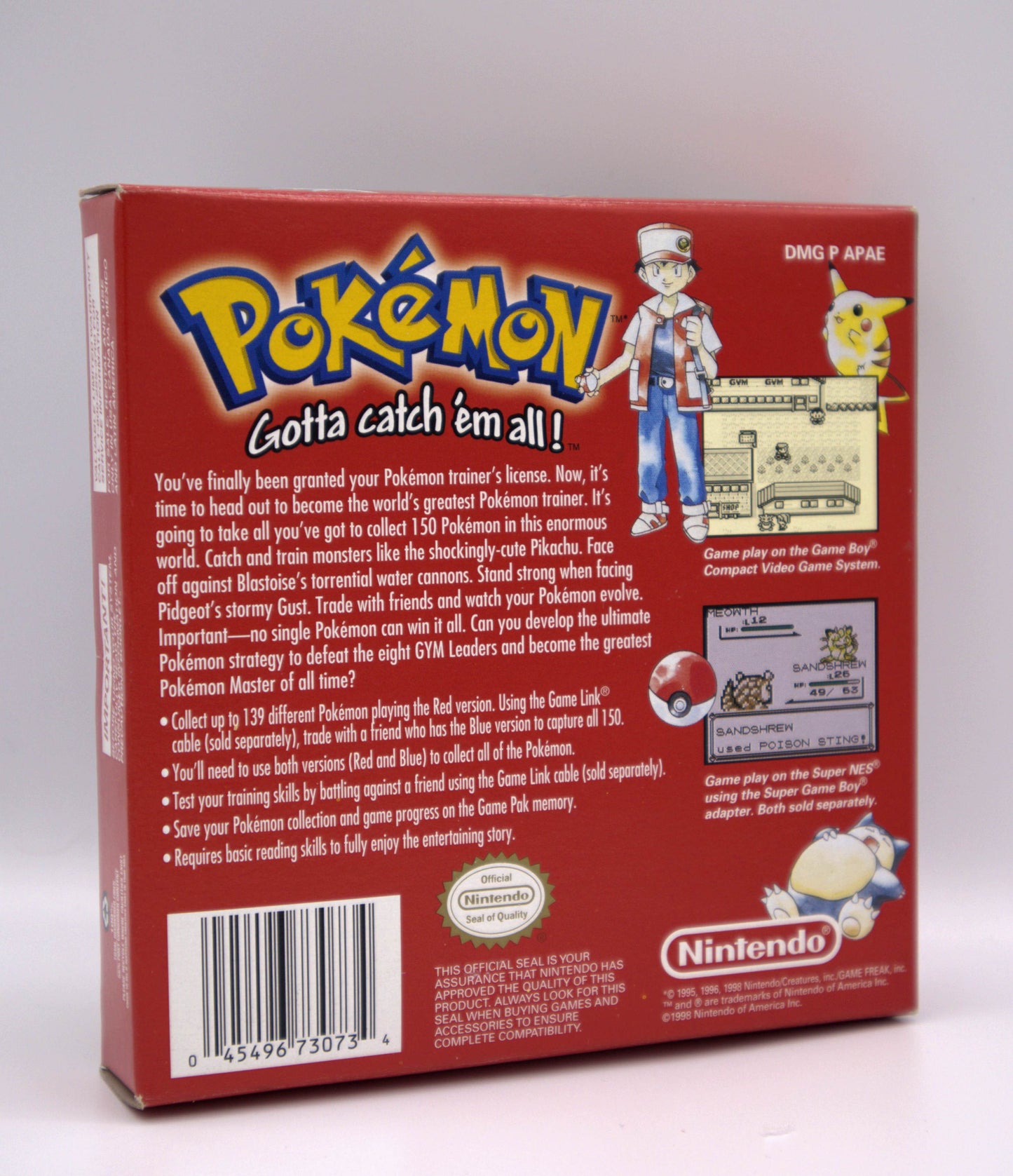 1998 EN Pokemon Red Edition Boxed 1st Edition Nintendo Game Boy
