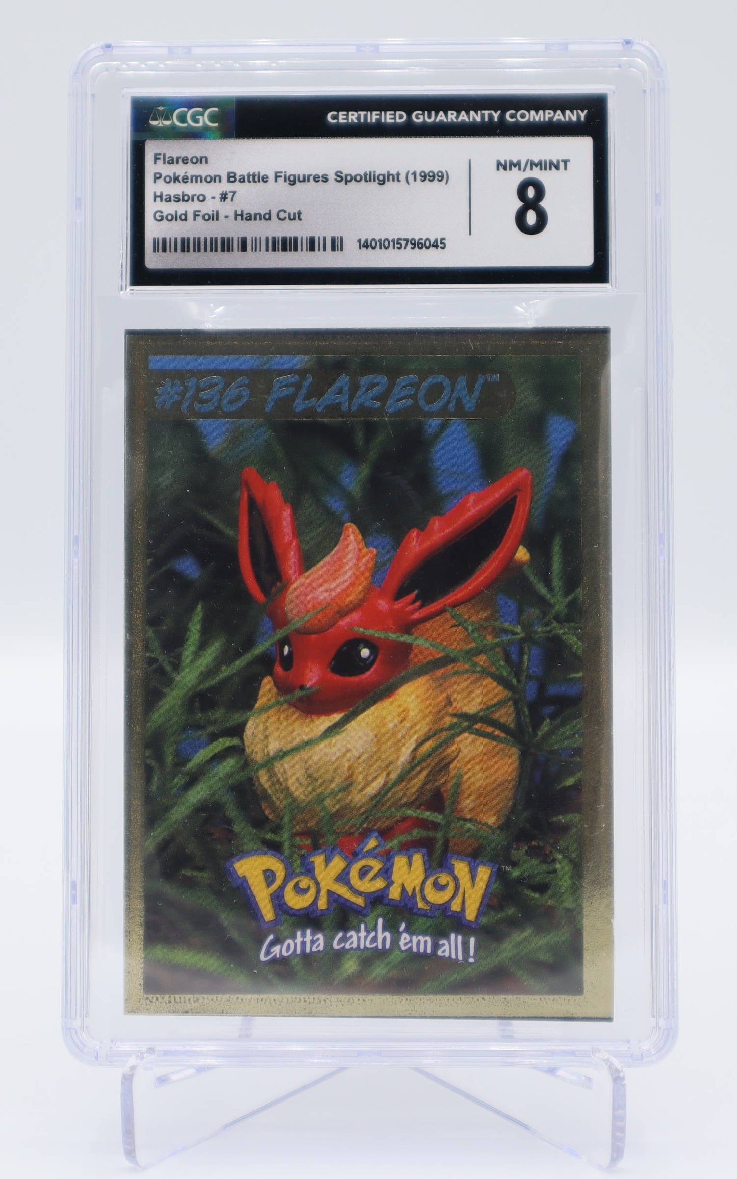 1999 EN Flareon Battle Figures Spotlight Gold foil - hand cut CGC 8