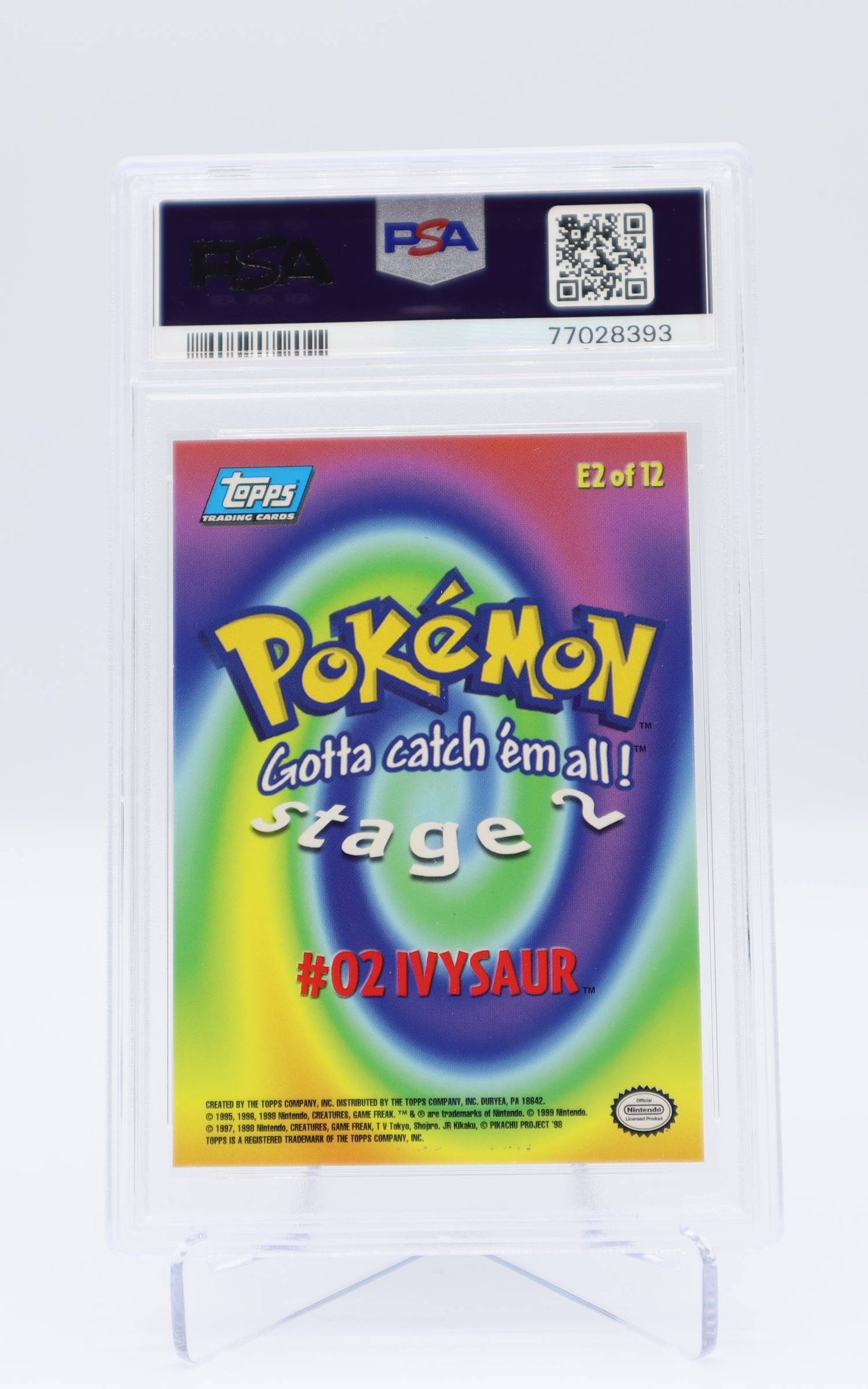 1999 EN Ivysaur Topps Pokemon Movie Edition PSA 8