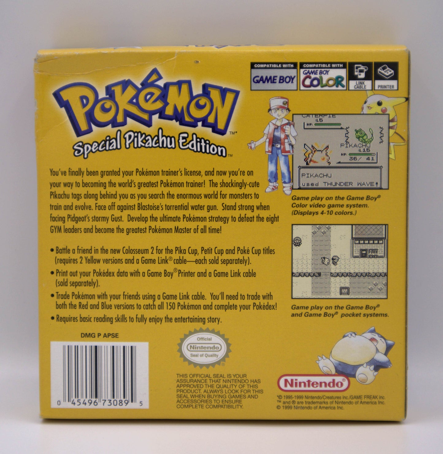 1999 EN Pokemon Yellow: Special Pikachu Edition Boxed 3rd Edition Nintendo Game Boy