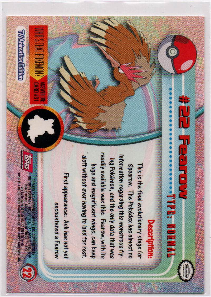 2000 EN Fearow Topps 4th Series - Red RAW