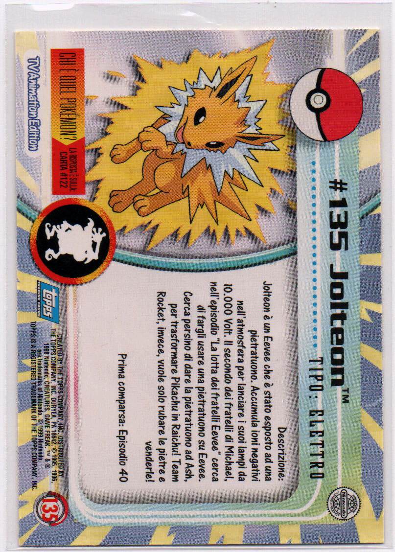 2000 EN Jolteon Topps 1st Series - Blue RAW