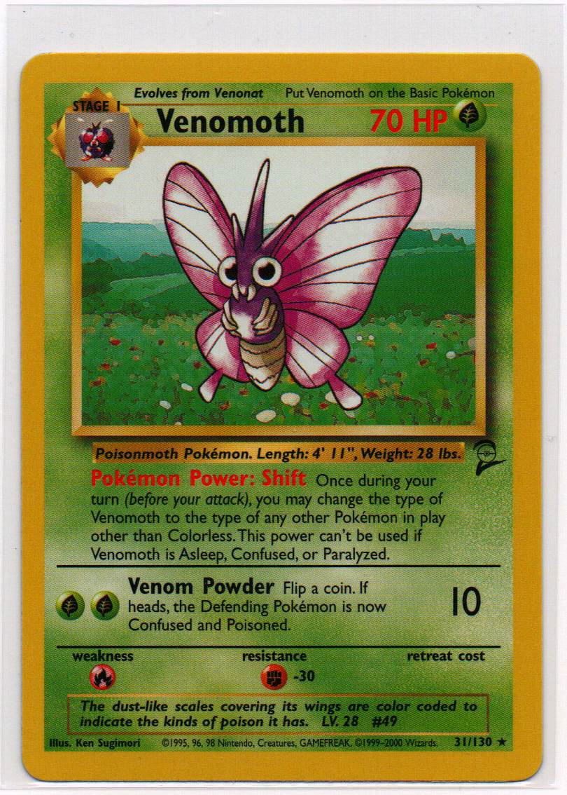 2000 EN Venomoth Base Set 2 RAW