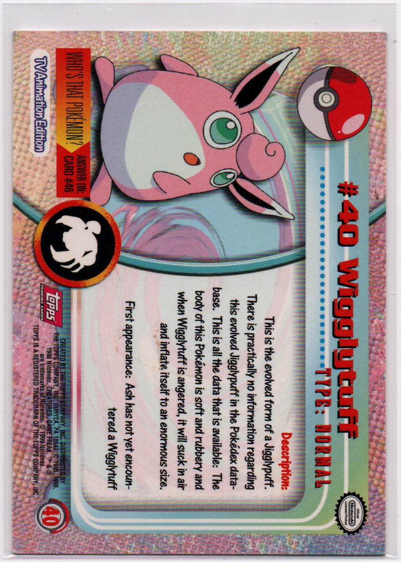 2000 EN Wigglytuff Topps 4th Series - Red RAW