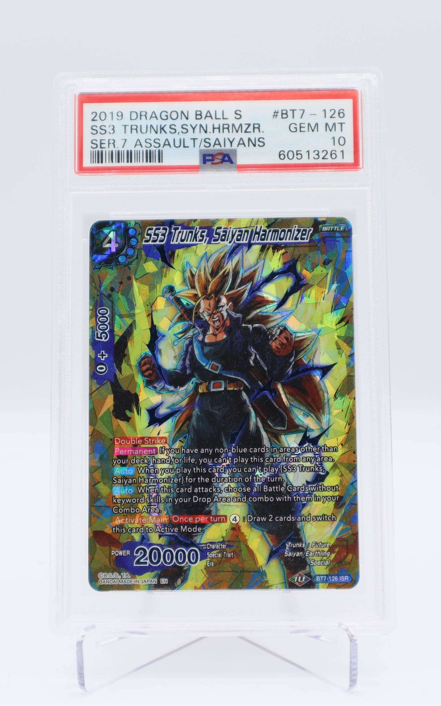 2019 EN SS3 Trunks, Saiyan Harmonizer Series 7, Assault/Saiyan's PSA 10