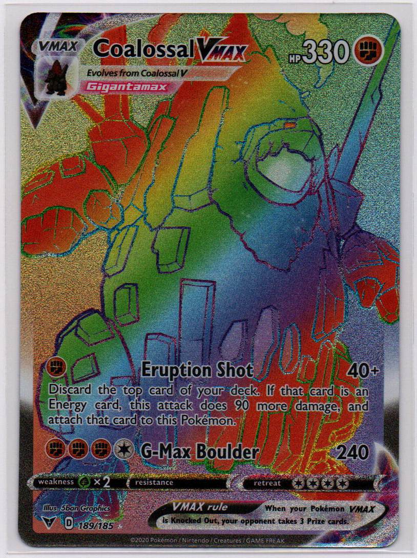 2020 EN Coalossal VMAX - Rainbow Rare Vivid Voltage RAW