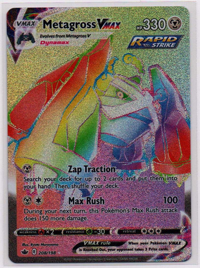 2021 EN Metagross V max - Rainbow Rare Chiling Reign RAW