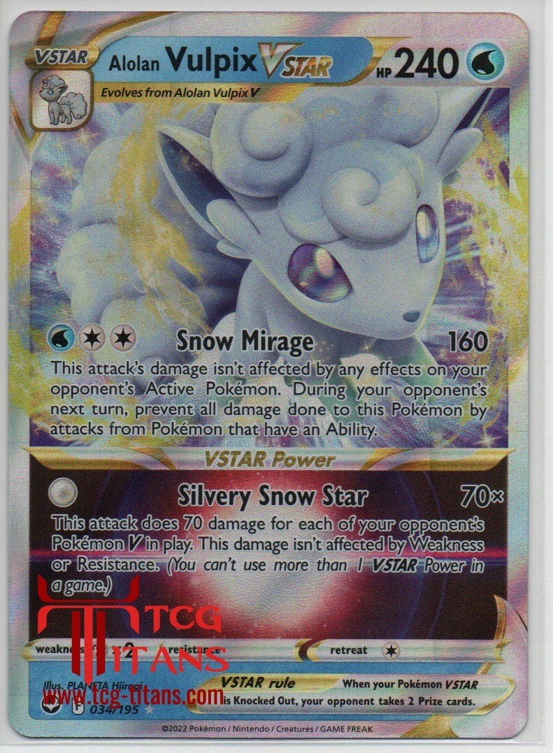 2022 EN Alolan Vulpix VSTAR Silver Tempest RAW