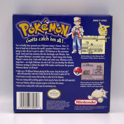 1998 EN Pokemon Blue Edition Boxed 2nd Edition Nintendo Game Boy