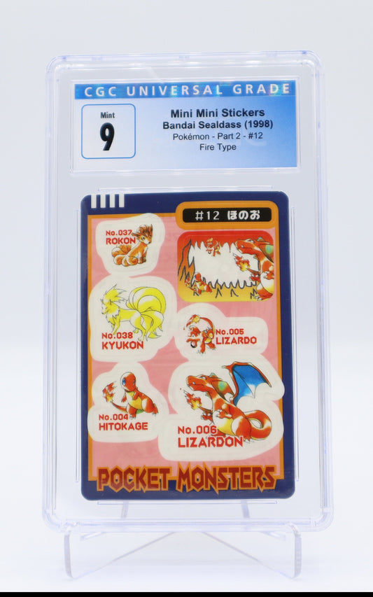 1998 JP Fire Type Mini Mini Stickers CGC 9