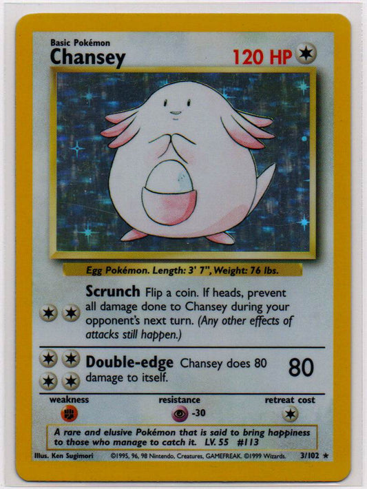1999 EN Chansey Base Set Unlimited RAW