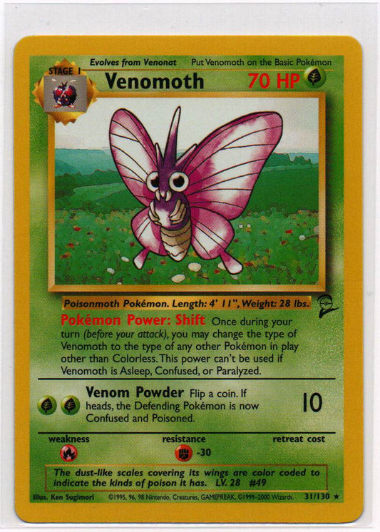 2000 EN Venomoth Base Set 2 RAW