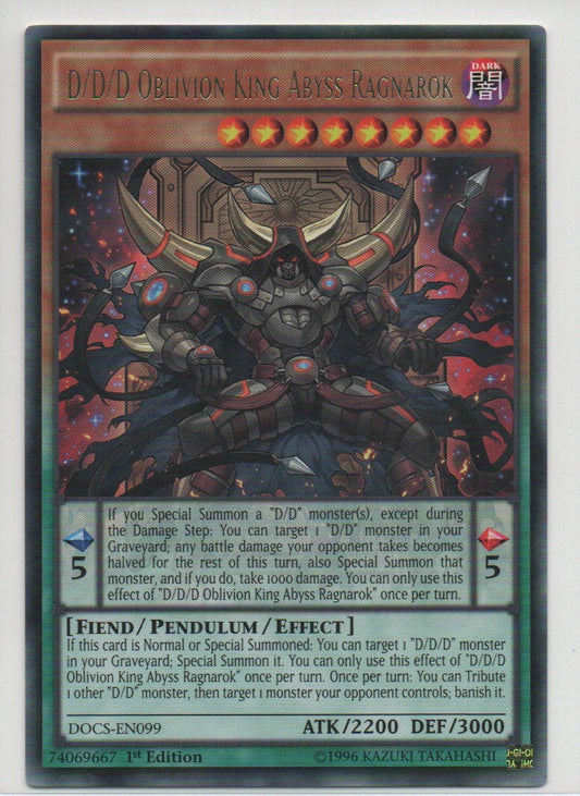 2015 EN D/D/D Oblivion King Abyss Ragnarok Dimension Of Chaos RAW