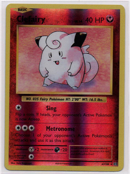 2016 EN Clefairy Reverse Holo Evolutions RAW