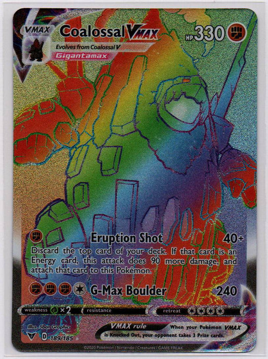 2020 EN Coalossal VMAX - Rainbow Rare Vivid Voltage RAW