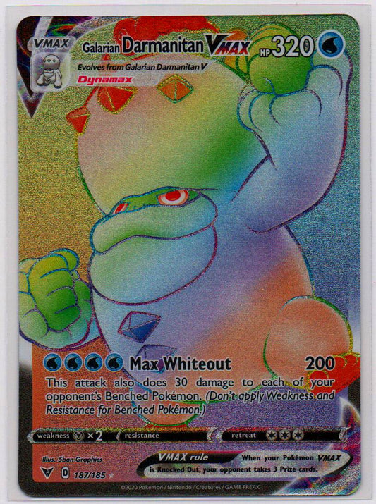 2020 EN Galarian Darmanitan VMAX - Rainbow Vivid Voltage RAW