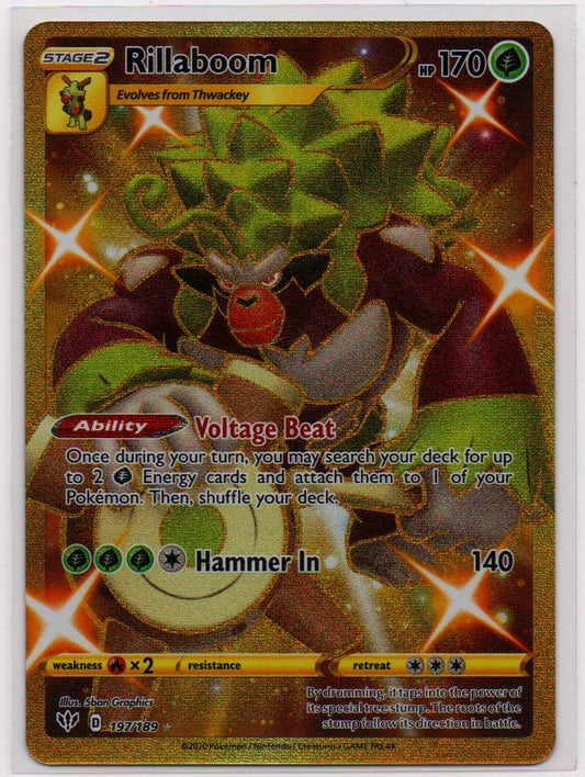 2020 EN Rillaboom Hyper Rare -Gold Darkness Ablaze RAW