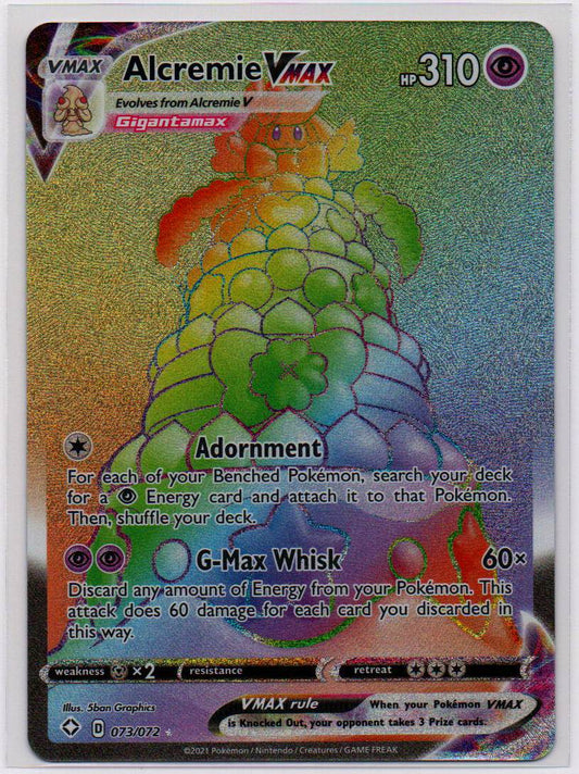 2021 EN Alcremie VMAX - Rainbow Rare Shining Fates RAW