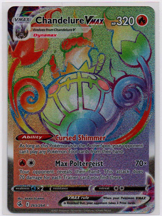 2021 EN Chandelure VMAX - Rainbow Rare Fusion Strike RAW