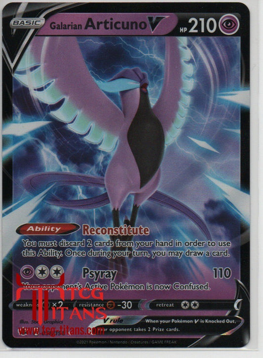 2021 EN Galarian Articuno V Chilling Reign RAW