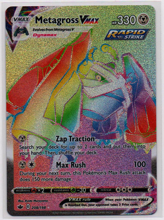 2021 EN Metagross V max - Rainbow Rare Chiling Reign RAW