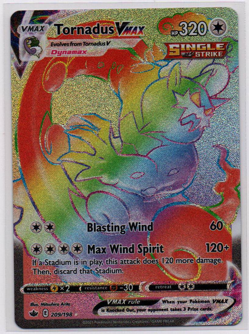 2021 EN Tornadus VMAX - Rainbow Rare Chilling Reign RAW