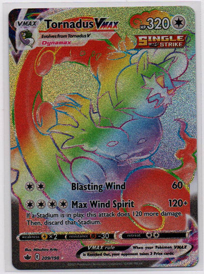2021 EN Tornadus VMAX - Rainbow Rare Chilling Reign RAW