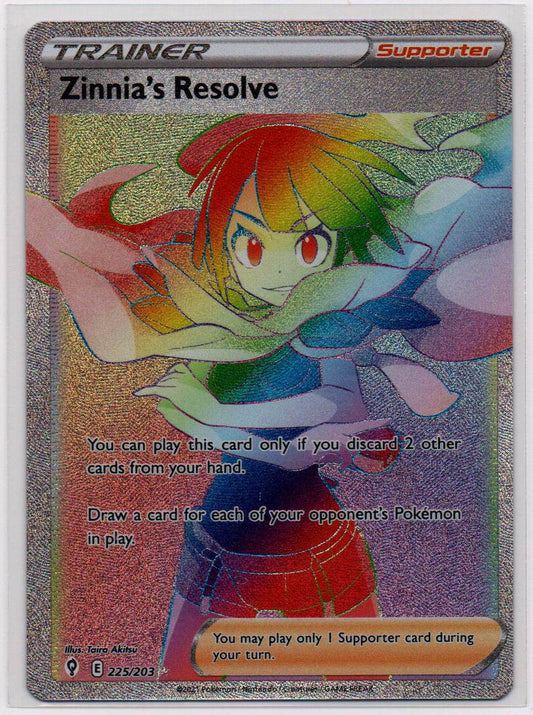 2021 EN Zinnia's Resolve - Rainbow Rare Evolving Skies RAW