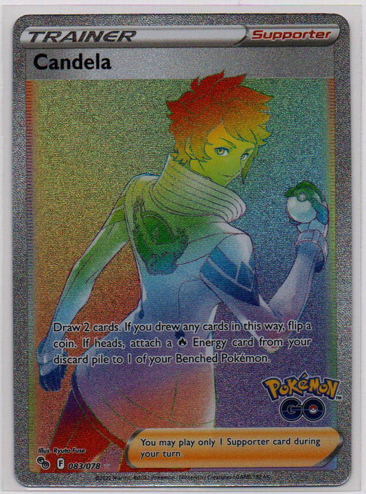 2022 EN Candela - Rainbow Rare Pokemon Go RAW