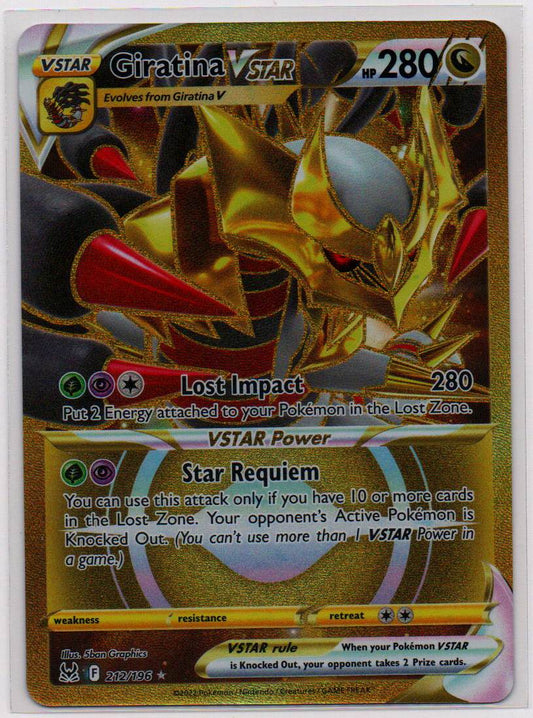 2022 EN Giratina VSTAR Hyper Rare - Gold Lost Origin RAW