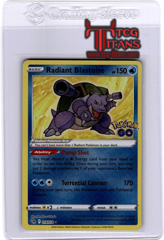 2022 EN Radiant Blastoise Pokemon GO RAW