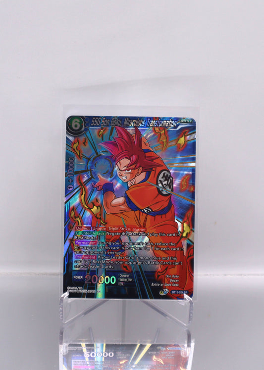 2022 EN  SSG Son Goku, Miraculous Transformation Series 16 Booster: Realm of the Gods RAW