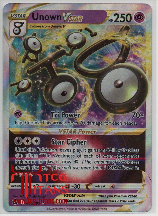 2022 EN Unown VSTAR Silver Tempest RAW