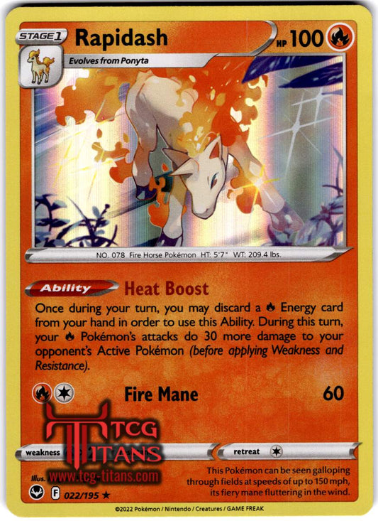 2022 EN Rapidash Sword & Shield - Silver Tempest RAW
